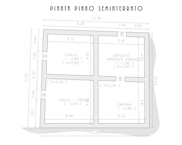 Edificio 2 Stato di fatto Pianta 1